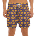 Halloween Pumpkin Pattern Print Men's Split Running Shorts