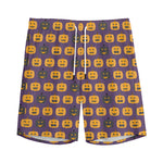 Halloween Pumpkin Pattern Print Men's Sports Shorts