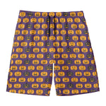 Halloween Pumpkin Pattern Print Men's Swim Trunks