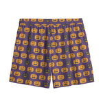 Halloween Pumpkin Pattern Print Mesh Shorts