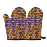 Halloween Pumpkin Pattern Print Oven Mitts