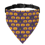 Halloween Pumpkin Pattern Print Over The Collar Dog Bandana