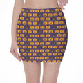 Halloween Pumpkin Pattern Print Pencil Mini Skirt