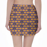 Halloween Pumpkin Pattern Print Pencil Mini Skirt