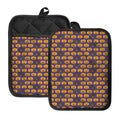 Halloween Pumpkin Pattern Print Pot Holders With Pocket