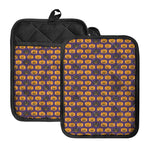 Halloween Pumpkin Pattern Print Pot Holders With Pocket