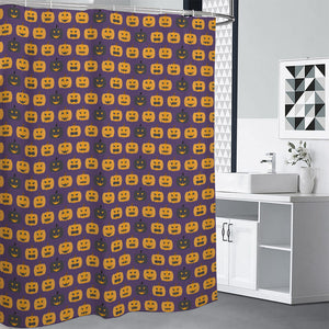 Halloween Pumpkin Pattern Print Premium Shower Curtain