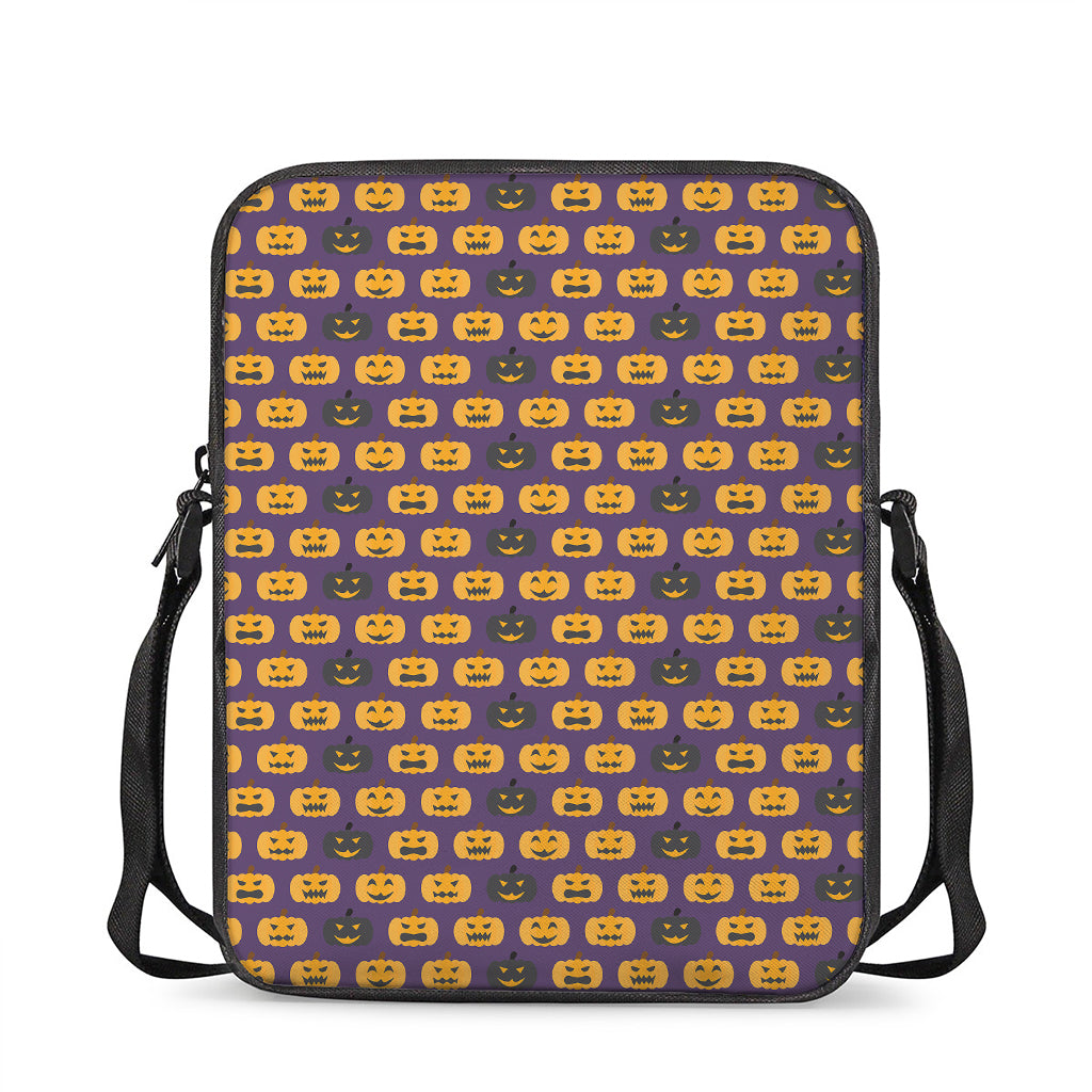 Halloween Pumpkin Pattern Print Rectangular Crossbody Bag