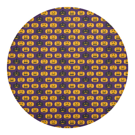 Halloween Pumpkin Pattern Print Round Blanket