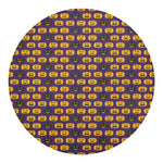 Halloween Pumpkin Pattern Print Round Blanket