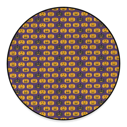 Halloween Pumpkin Pattern Print Round Floor Mat