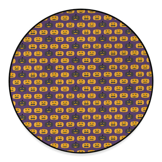 Halloween Pumpkin Pattern Print Round Floor Mat