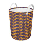 Halloween Pumpkin Pattern Print Round Laundry Basket