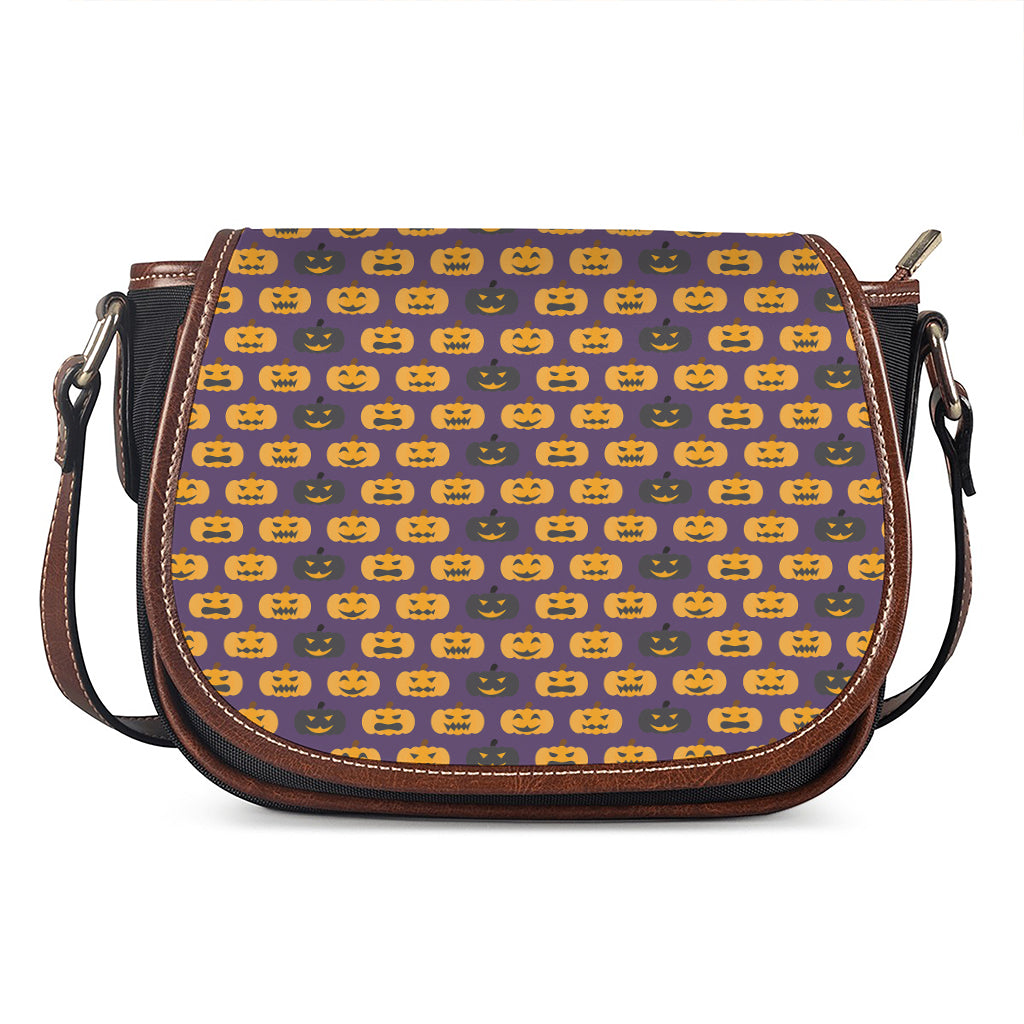 Halloween Pumpkin Pattern Print Saddle Bag