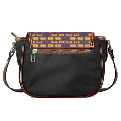 Halloween Pumpkin Pattern Print Saddle Bag