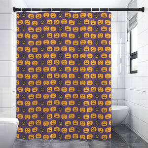 Halloween Pumpkin Pattern Print Shower Curtain