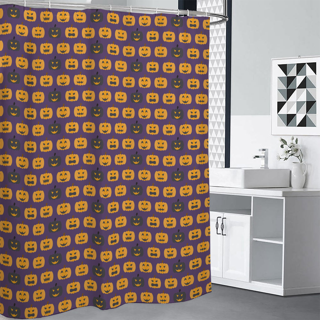 Halloween Pumpkin Pattern Print Shower Curtain