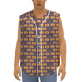 Halloween Pumpkin Pattern Print Sleeveless Baseball Jersey