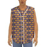 Halloween Pumpkin Pattern Print Sleeveless Baseball Jersey