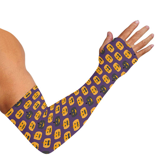 Halloween Pumpkin Pattern Print Sun Protection Arm Sleeves