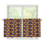 Halloween Pumpkin Pattern Print Tier Curtains