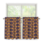 Halloween Pumpkin Pattern Print Tier Curtains