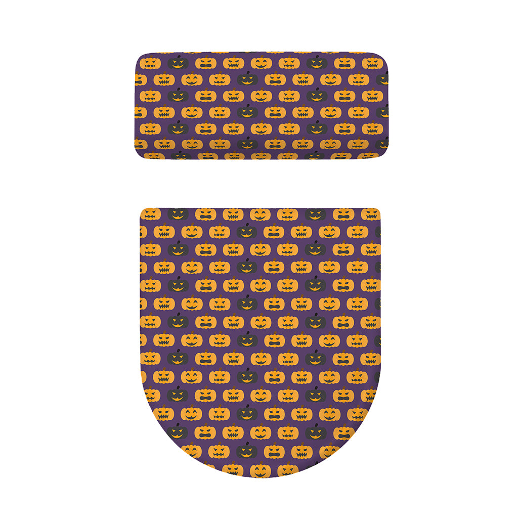 Halloween Pumpkin Pattern Print Toilet Lid And Tank Cover Set