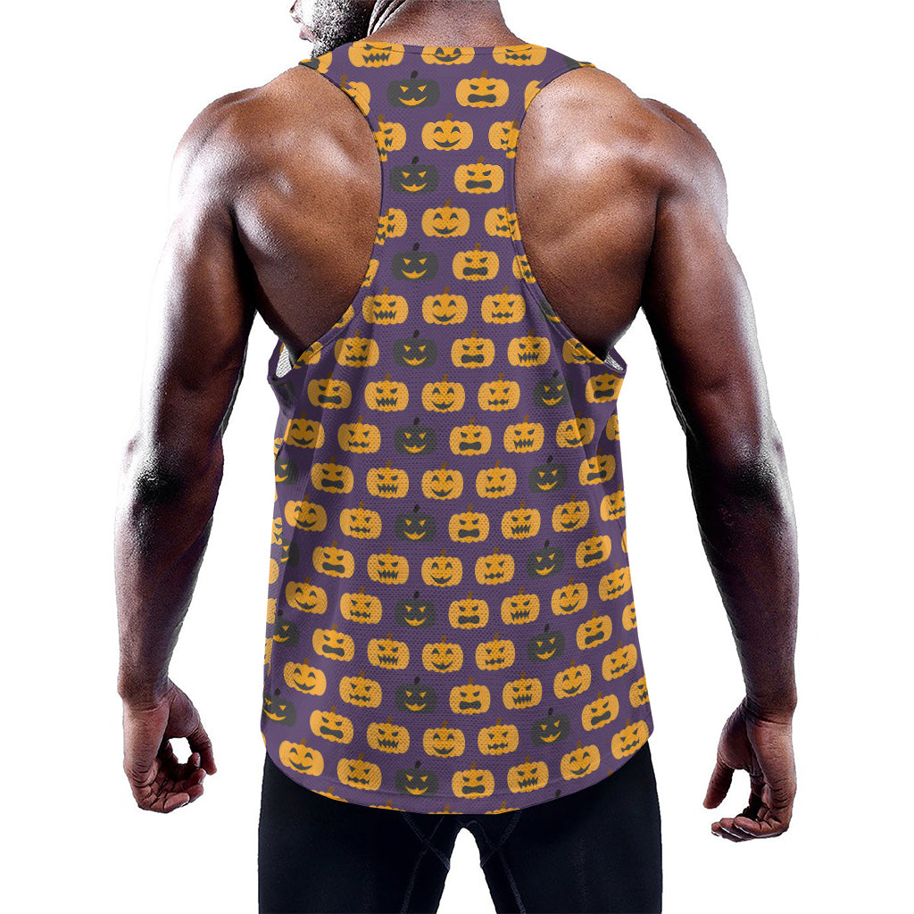 Halloween Pumpkin Pattern Print Training Tank Top