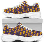 Halloween Pumpkin Pattern Print White Chunky Shoes