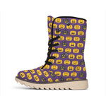 Halloween Pumpkin Pattern Print Winter Boots