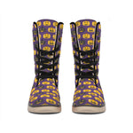 Halloween Pumpkin Pattern Print Winter Boots