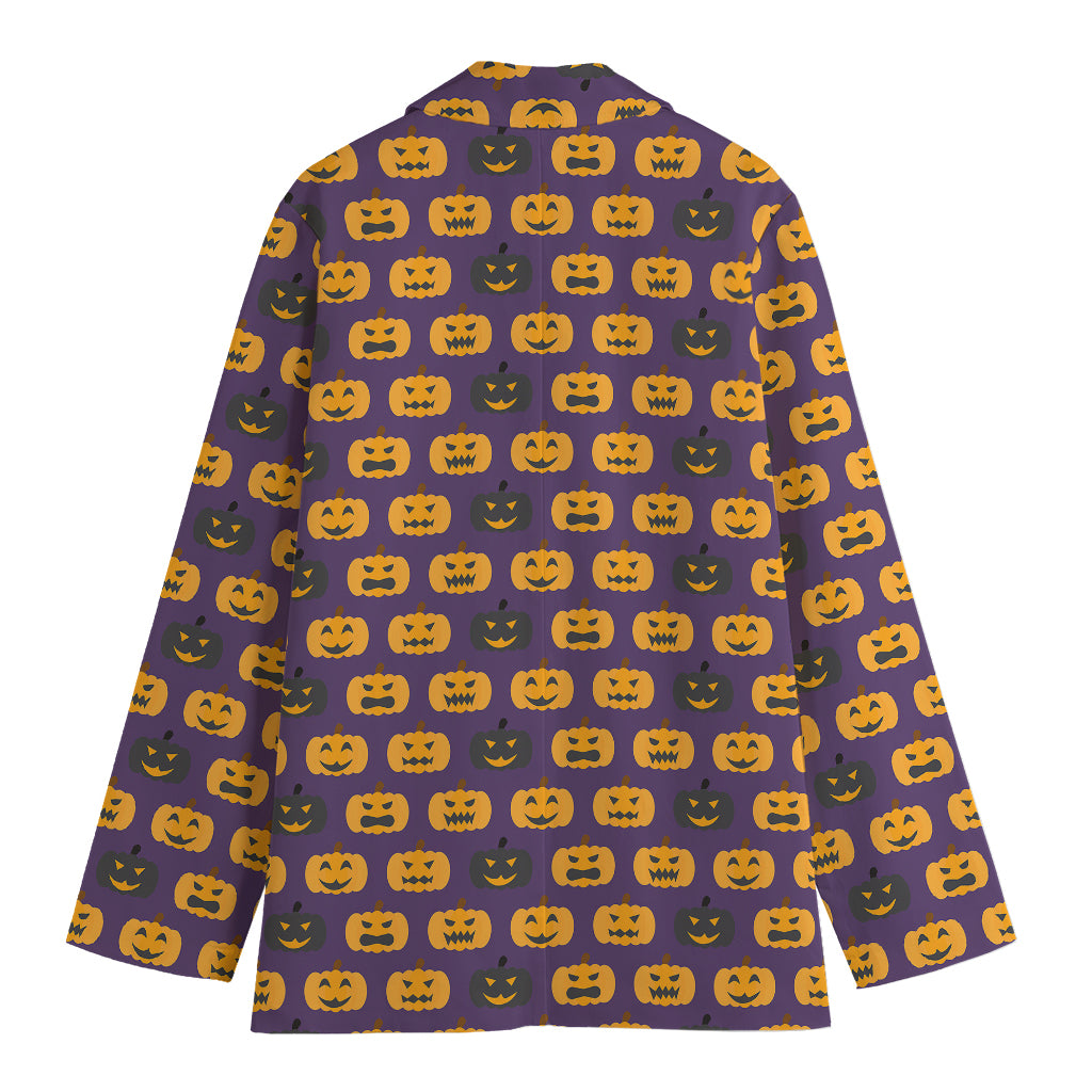 Halloween Pumpkin Pattern Print Women's Blazer