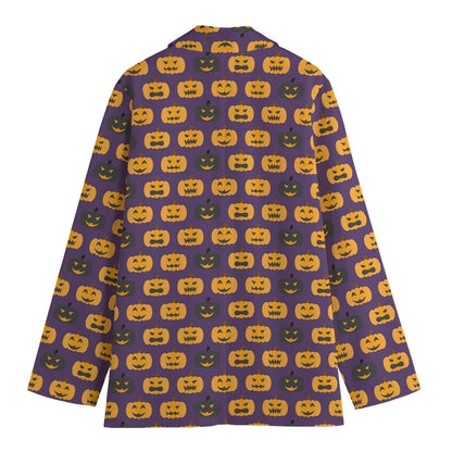 Halloween Pumpkin Pattern Print Women's Blazer