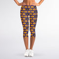 Halloween Pumpkin Pattern Print Women's Capri Leggings
