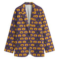Halloween Pumpkin Pattern Print Women's Cotton Blazer