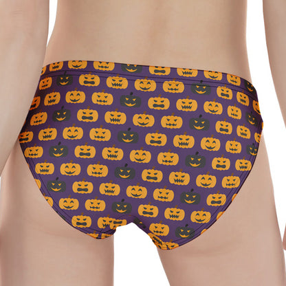 Halloween Pumpkin Pattern Print Women's Panties