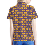 Halloween Pumpkin Pattern Print Women's Polo Shirt
