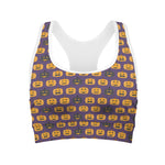 Halloween Pumpkin Pattern Print Women's Sports Bra