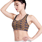 Halloween Pumpkin Pattern Print Women's Sports Bra