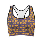 Halloween Pumpkin Pattern Print Women's Sports Bra