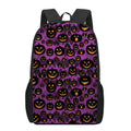 Halloween Pumpkin Smiley Faces Print 17 Inch Backpack