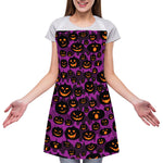 Halloween Pumpkin Smiley Faces Print Adjustable Apron