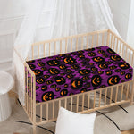 Halloween Pumpkin Smiley Faces Print Baby Crib Sheet