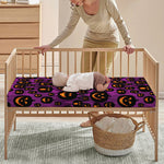 Halloween Pumpkin Smiley Faces Print Baby Crib Sheet