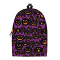 Halloween Pumpkin Smiley Faces Print School Backpack