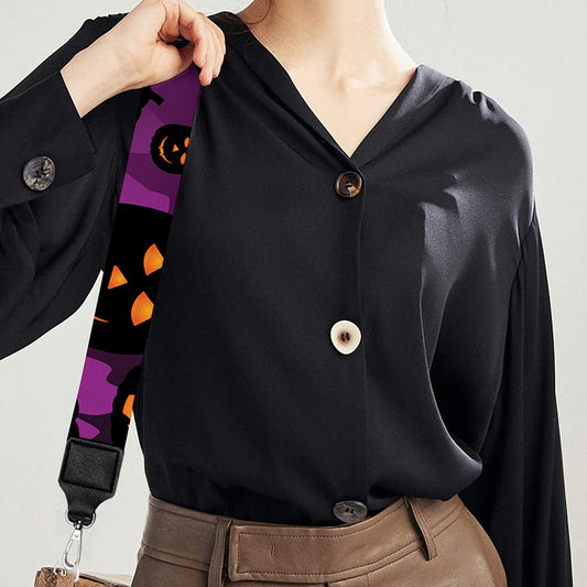 Halloween Pumpkin Smiley Faces Print Bag Strap