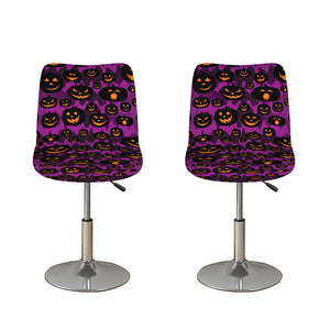 Halloween Pumpkin Smiley Faces Print Bar Stool Covers