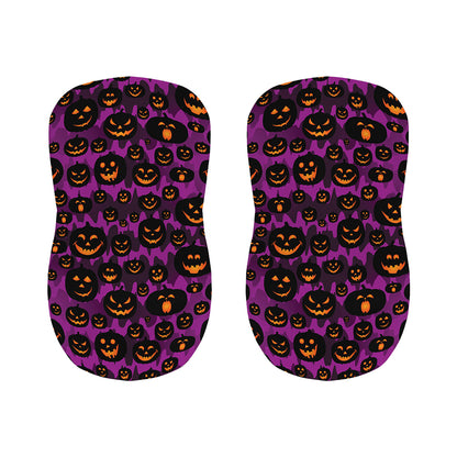Halloween Pumpkin Smiley Faces Print Bar Stool Covers