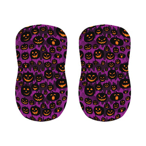 Halloween Pumpkin Smiley Faces Print Bar Stool Covers