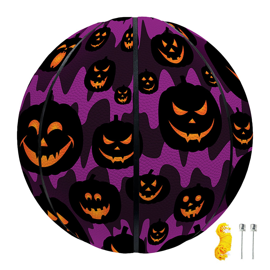 Halloween Pumpkin Smiley Faces Print Basketball